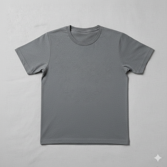 Premium Heavyweight Cotton Crewneck Tee - Minimalist Basic Series