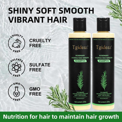 Tgideas Rosemary Shampoo + hair serum - BoostHair Growth, Control Oil & Dandruff,Soothe Scalp lritation & RestoreShine! Outdoorfun Hydrolyzed Keratin